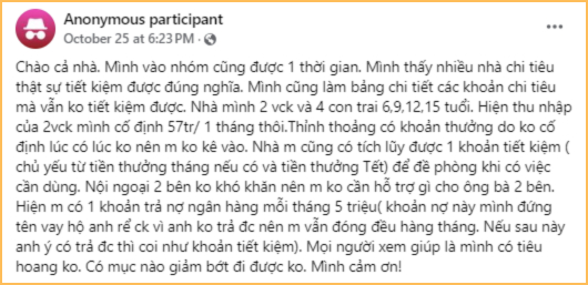 Kiếm 57 triệu/tháng, chỉ tiết kiệm được 3 triệu nhưng ai cũng phải nể: “Chi tiêu thế này là quá giỏi rồi”- Ảnh 2.