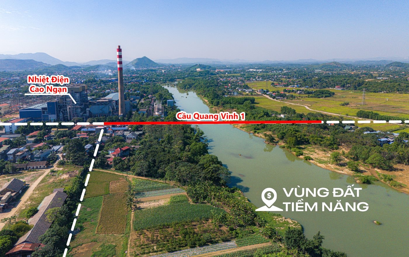 Toàn cảnh khu vực sẽ xây 2 cây cầu gần 1.600 tỷ ở thành phố Thái Nguyên- Ảnh 1.