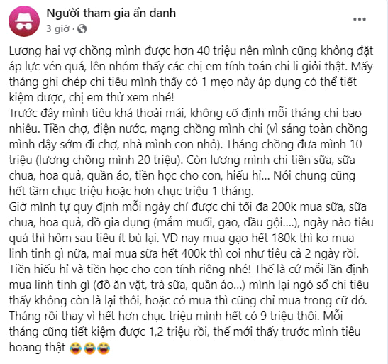 Cam kết mỗi ngày chỉ tiêu tối đa 200 nghìn đồng, người phụ nữ đã đạt được mục tiêu tiết kiệm "không thể ngờ!"- Ảnh 1.