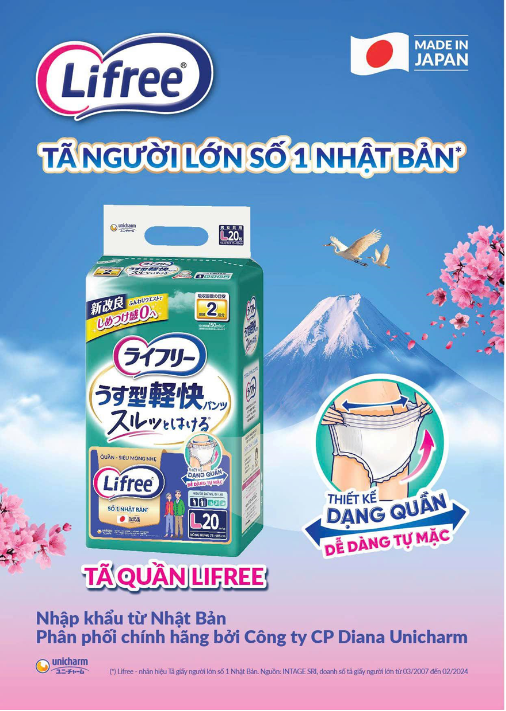 Lifree – thương hiệu tã người lớn có thị phần số 1 Nhật Bản có mặt tại Việt Nam- Ảnh 1.