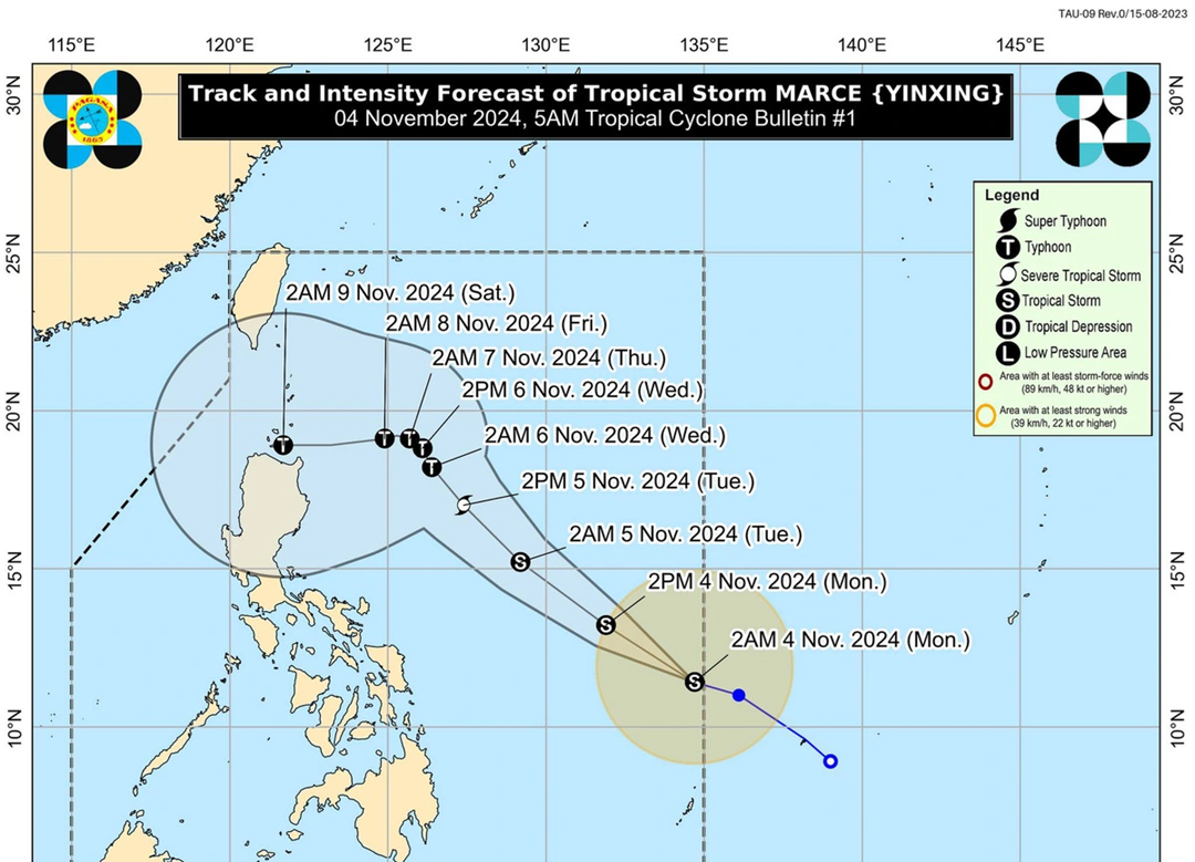 Bão mới Yinxing mạnh lên từng giờ, hướng đi "lạ thường" hướng về Biển Đông- Ảnh 1.