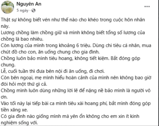 Thu nhập 6 triệu đồng/tháng, phải cáng đáng chi tiêu trong gia đình và bị cho là không biết "vén", CĐM nhận định chung một điều- Ảnh 2.