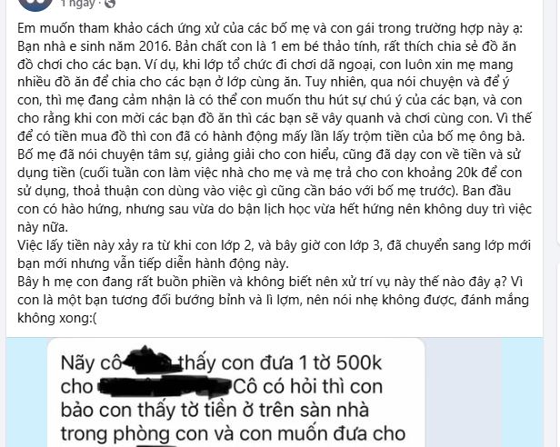 Phụ huynh Hà Nội bất lực vì con ăn trộm tiền, nghe chị kể, dân mạng chỉ ra: Không phải 1, mà có tận 3 vấn đề phải giải quyết!- Ảnh 1.