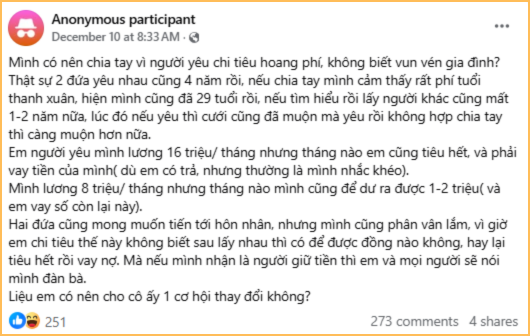 Lương 8 triệu, tiết kiệm được 2 triệu, chàng trai 29 tuổi vẫn bị chỉ trích vì 1 câu hỏi- Ảnh 1. Lương 8 triệu, tiết kiệm được 2 triệu, chàng trai 29 tuổi vẫn bị chỉ trích vì 1 câu hỏi- Ảnh 1.