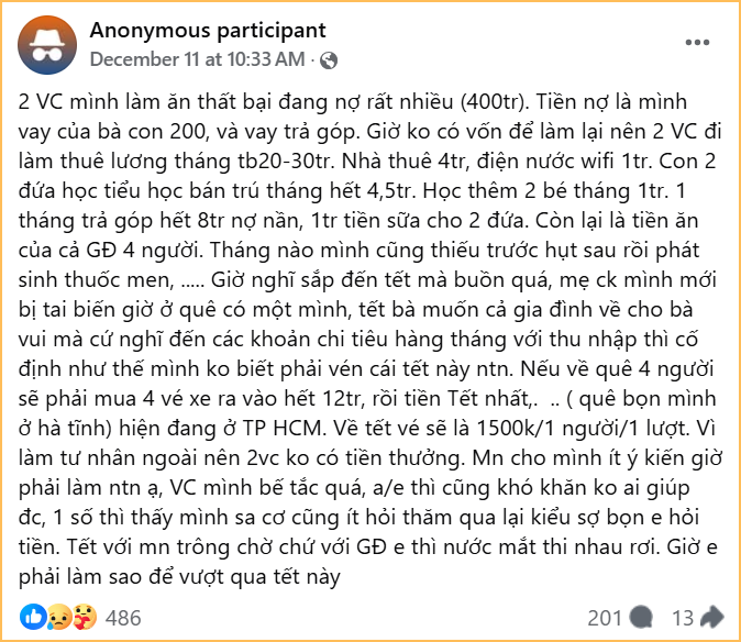 Không đủ tiền tiêu Tết, tính làm 1 việc để cắt giảm chi phí nhưng ai cũng cản- Ảnh 1.