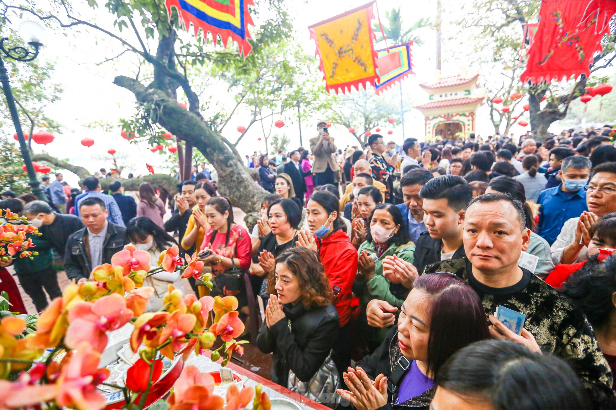 Thu phí trông giữ xe không dùng tiền mặt, hết cảnh chờ hàng giờ vào lễ Phủ Tây Hồ ngày Tết - Ảnh 3.