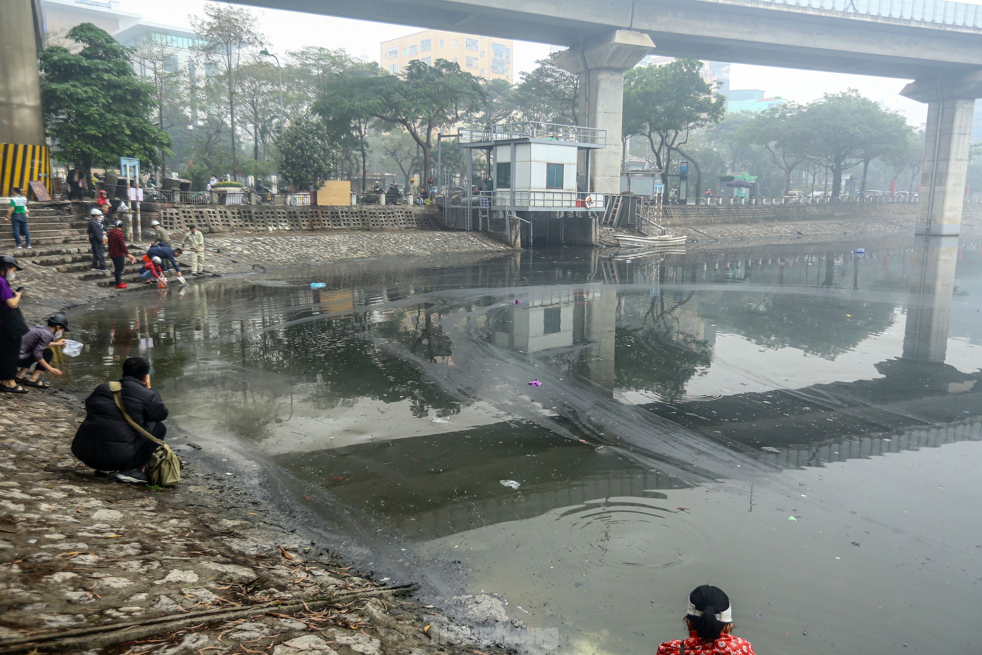 Người thả cá kẻ thả tro hương, mặt nước hồ ‘biến dị’ trong ngày ông Công ông Táo - Ảnh 10.