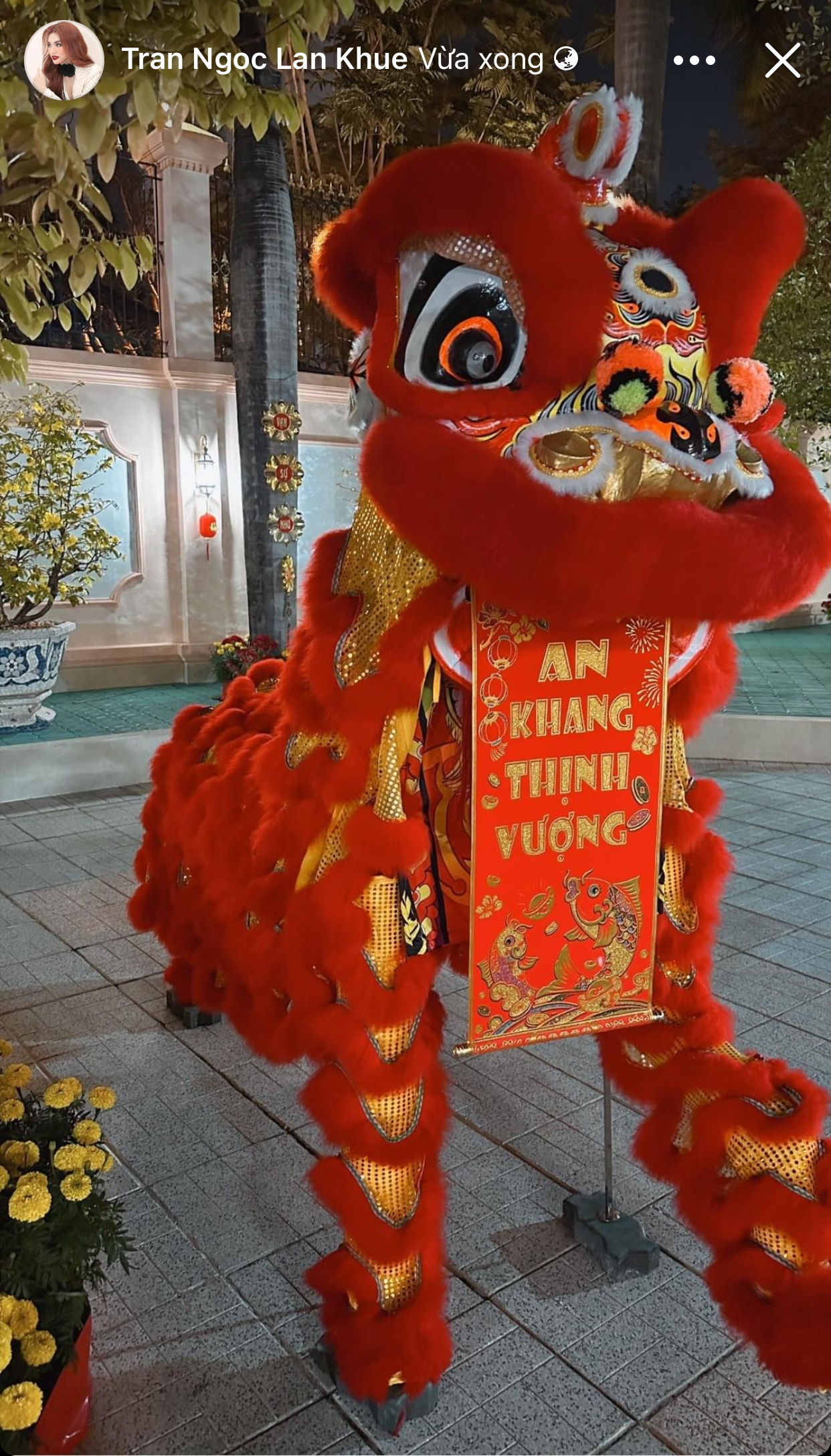 "Cung điện" dát vàng của vợ chồng Lan Khuê ngày Tết: Không gian ngập tràn hoa, trang trí đài phun nước bắt mắt- Ảnh 5. "Cung điện" dát vàng của vợ chồng Lan Khuê ngày Tết: Không gian ngập tràn hoa, trang trí đài phun nước bắt mắt- Ảnh 5.