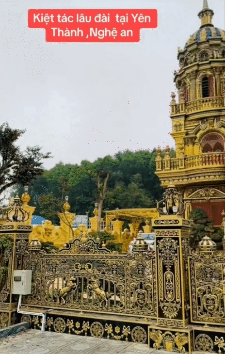 Hoa mắt với lâu đài dát vàng của "đại gia đồng nát" ở Nghệ An, đến toilet cũng phủ vàng bóng loáng- Ảnh 4.