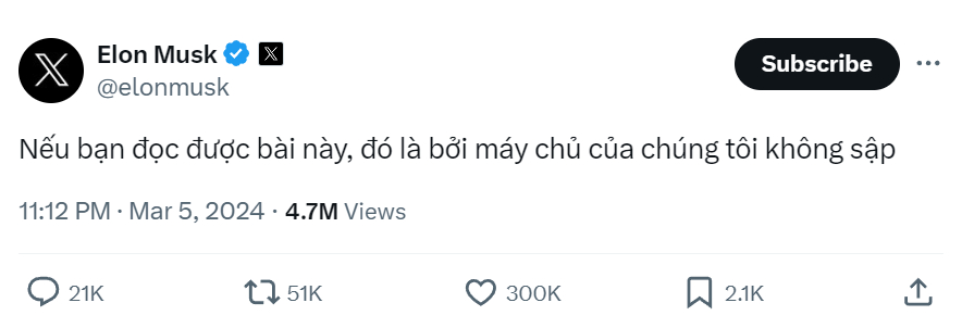 Giữa sự cố Facebook sập toàn cầu, Elon Musk đăng bài "cà khịa" Mark Zuckerberg- Ảnh 1. Giữa sự cố Facebook sập toàn cầu, Elon Musk đăng bài "cà khịa" Mark Zuckerberg- Ảnh 1.