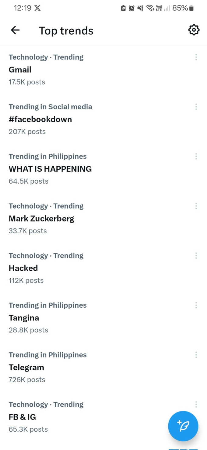 Từ khoá này bất ngờ lên top toàn cầu khi Facebook, Instagram bị sập diện rộng- Ảnh 1. Từ khoá này bất ngờ lên top toàn cầu khi Facebook, Instagram bị sập diện rộng- Ảnh 1.