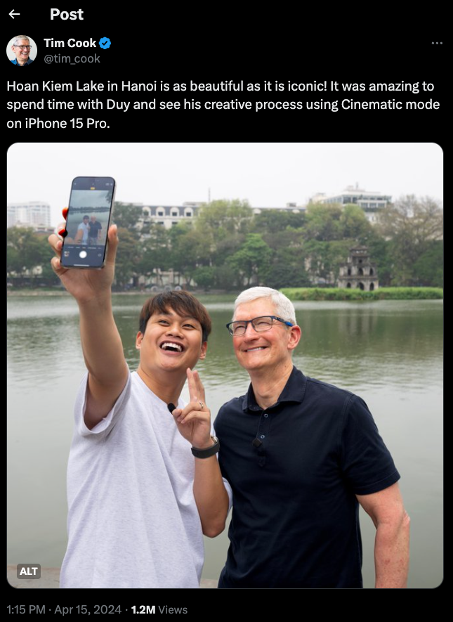 Ảnh của Tim Cook chụp với Duy Thẩm bị CĐM quốc tế nghi ngờ Photoshop- Ảnh 2. Ảnh của Tim Cook chụp với Duy Thẩm bị CĐM quốc tế nghi ngờ Photoshop- Ảnh 2.