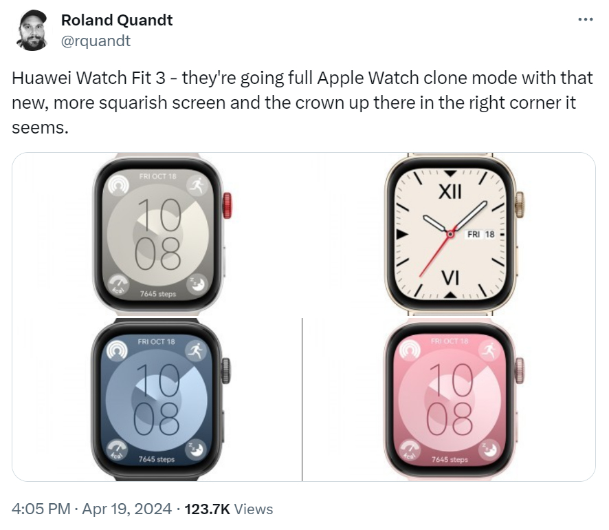Huawei "vay mượn" thiết kế Apple Watch cho mẫu đồng hồ giá rẻ sắp ra mắt- Ảnh 1.
