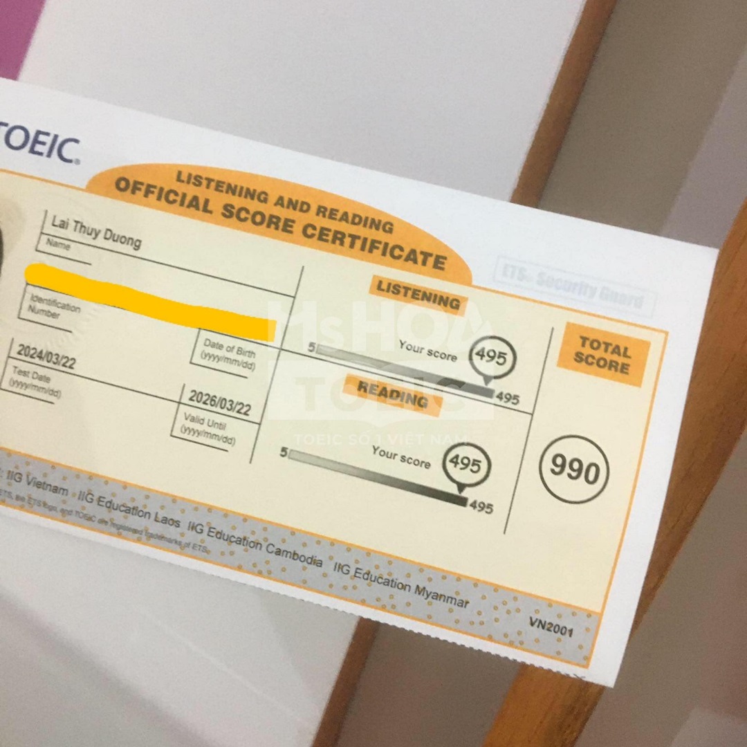 Thi TOEIC đạt số điểm