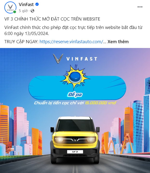 Dân mạng đua nhau khoe hóa đơn đặt cọc xe điện VF3- Ảnh 1. Dân mạng đua nhau khoe hóa đơn đặt cọc xe điện VF3- Ảnh 1.