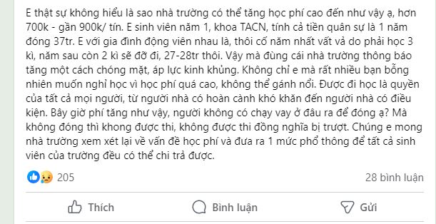 Ngay lúc này: Nhiều sinh viên Đại học Hà Nội muốn nghỉ học, thấy &quot;áp lực kinh khủng&quot; vì trường tăng 10% học phí- Ảnh 3.