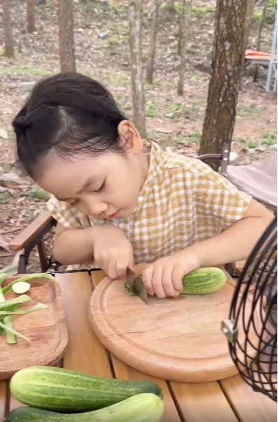 Gia đình nhỏ thưởng thức bữa cơm mùa hè trong chuyến picnic, vừa ăn vừa nghe chim hót, suối chảy róc rách, "chill" kì lạ- Ảnh 4.