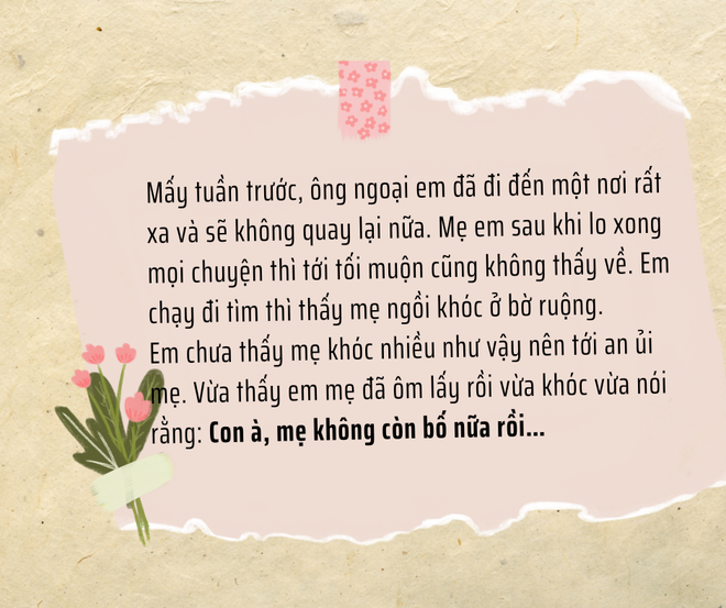 Bài văn “không còn bố nữa” của cậu bé lớp 2 đạt điểm tuyệt đối: Chỉ vài dòng mà khiến ai cũng rơi nước mắt - Ảnh 2.