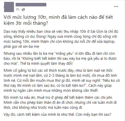 Lương 10 triệu, tháng nào cũng để dành được 3 triệu mua vàng dù sống ở thành phố lớn- Ảnh 1.