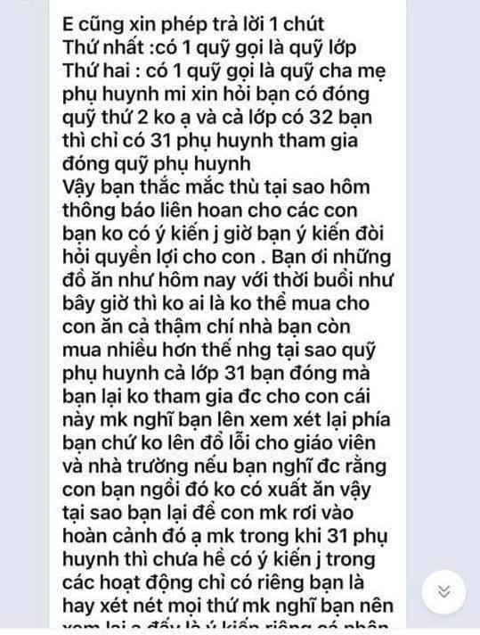 Toàn cảnh vụ mẹ không đóng 100k quỹ phụ huynh, con phải ngồi nhìn các bạn ăn liên hoan: Lỗi tại ai?- Ảnh 2.