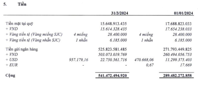 Vua sữa đậu nành 'khoe' lượng vàng SJC và tiền USD đang nắm giữ khi giá đang tăng vùn vụt, báo lãi quý 1/2024 tăng 68% - Ảnh 2.