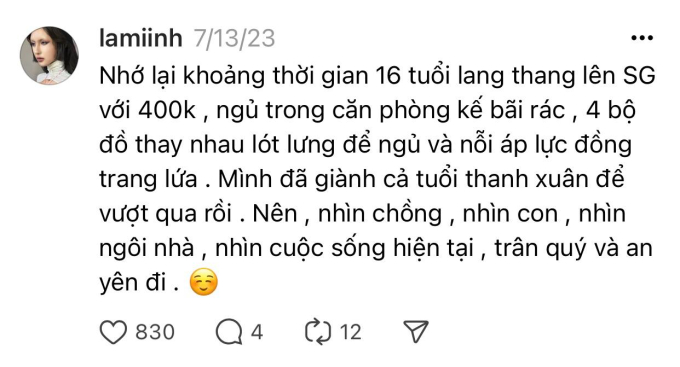 Lâm Minh: "16 tuổi lang thang lên Sài Gòn, ngủ trong căn phòng kế bãi rác,... mình đã dành cả thanh xuân để vượt qua"- Ảnh 2.