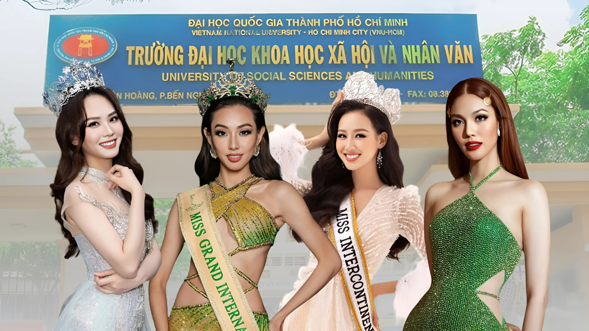 Trường đại học được mệnh danh là cái nôi đào tạo hoa hậu: Mai Phương đến trường bằng máy bay, Thuỳ Tiên tham gia đội văn nghệ, Lan Khuê có cô ruột là giảng viên- Ảnh 1.