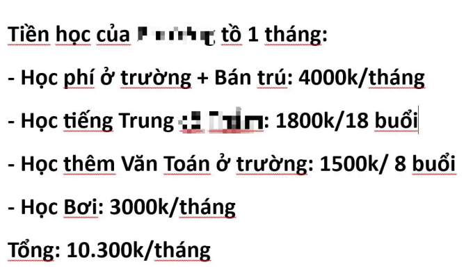 Bà mẹ Hà Nội chi 10,3 triệu/tháng cho con học hành, dân tình phát hiện ra một khoản vô lý khiến chị phải lật đật giải thích- Ảnh 1.