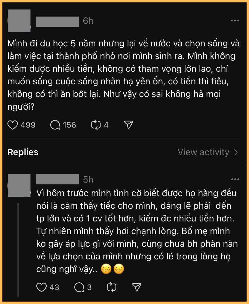 Thắc mắc thổi bùng tranh cãi: “Đi du học xong về nước làm việc, lương không cao vẫn hài lòng thì có sai không?”- Ảnh 2.