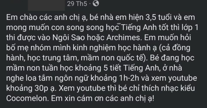 Lên mạng xin kinh nghiệm học tập cho con mới... 3,5 tuổi, bà mẹ Hà Nội khiến nhiều người đọc xong chỉ biết thốt lên: "Sợ hãi!"- Ảnh 1.