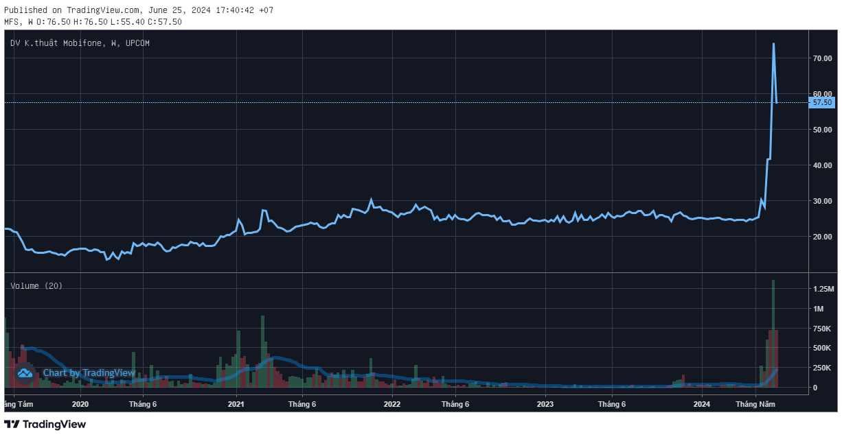 Đặt kế hoạch lợi nhuận "đi lùi", cổ phiếu doanh nghiệp "họ" Mobifone vẫn tăng bốc đầu 130% sau một tháng- Ảnh 1.