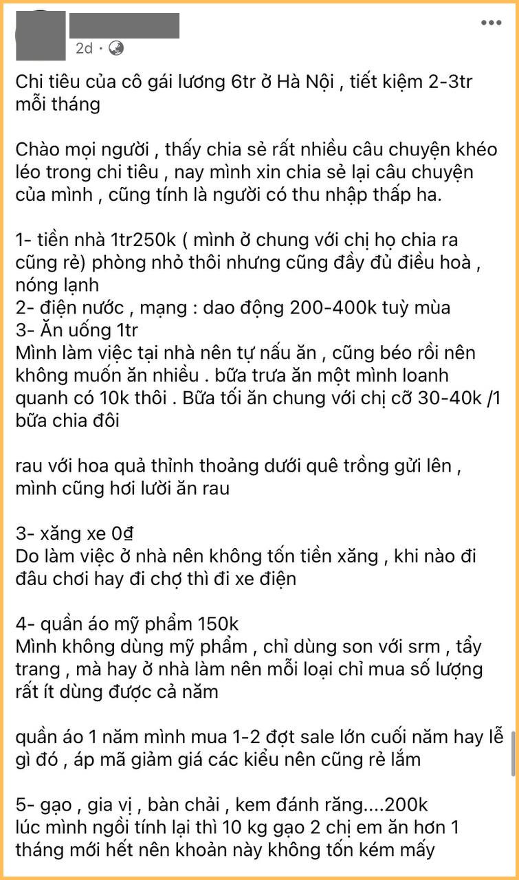 Tiền ăn cả tháng chưa tới 2 triệu, tổng chi tiêu chỉ 4 triệu quay đầu: Ai bảo sống ở thành phố lớn là không tiết kiệm được?- Ảnh 3.