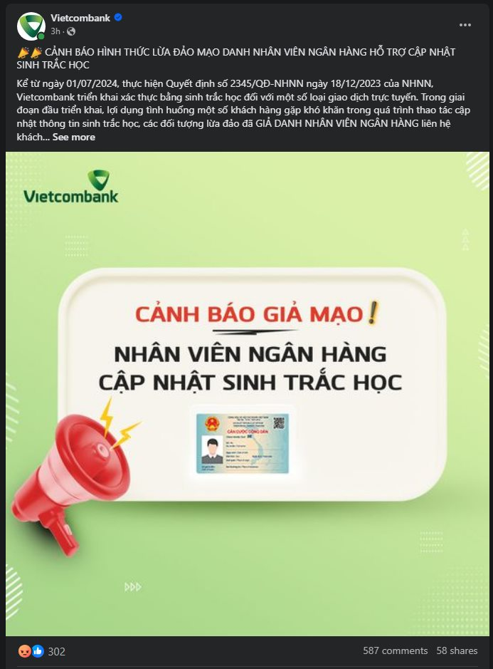 App Vietcombank 'đơ' trong ngày đầu xác thực sinh trắc học, fanpage 'đón' cả nghìn bình luận phàn nàn- Ảnh 3.