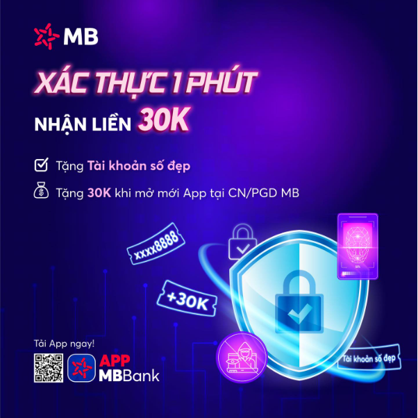 MB tặng 30k cho khách hàng mới xác thực sinh trắc học thành công- Ảnh 2. MB tặng 30k cho khách hàng mới xác thực sinh trắc học thành công- Ảnh 2.