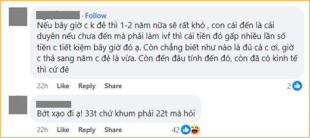 33 tuổi kiếm 50 triệu/tháng vẫn chưa dám đẻ vì sợ không đủ tiền nuôi con: CĐM bùng nổ tranh cãi “chần chừ mãi không sợ mất khả năng làm mẹ sao?”- Ảnh 6.