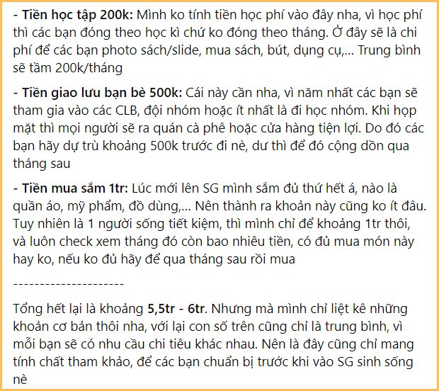 Sinh viên ở TP.HCM mỗi tháng tiêu hết 6 triệu: Nghe tưởng nhiều nhưng “soi” chi tiết cũng chẳng cắt giảm được khoản nào- Ảnh 3.