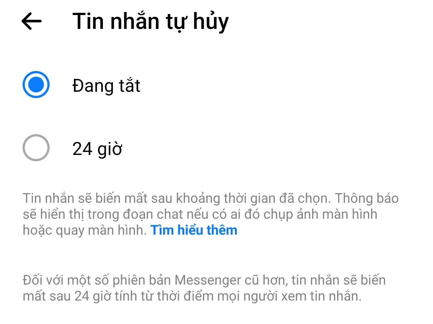 Cách bật tính năng "siêu bảo mật"  trên Messenger và Zalo: Gửi tin nhắn tự động xoá, gửi thông báo khi người nhận chụp màn hình tin nhắn- Ảnh 3.