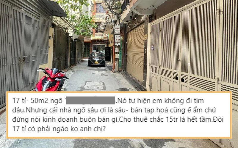 Dân mạng ngẩn ngơ trước mẩu tin bán nhà sâu hút trong ngõ, gần khu vành đai nhưng dõng dạc hét giá tận 17 tỷ!- Ảnh 1.