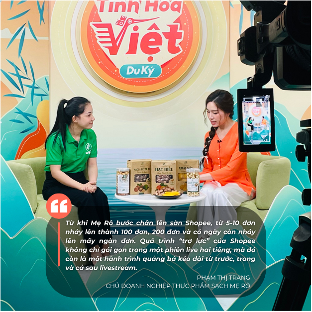 Livestream bán ra hàng trăm ký nông sản tại Shopee Tinh Hoa Việt Du Ký- Ảnh 2. Livestream bán ra hàng trăm ký nông sản tại Shopee Tinh Hoa Việt Du Ký- Ảnh 2.