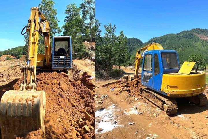 'Vàng tặc' đưa máy xúc vào đào đãi vàng trái phép ở Bồng Miêu- Ảnh 1.