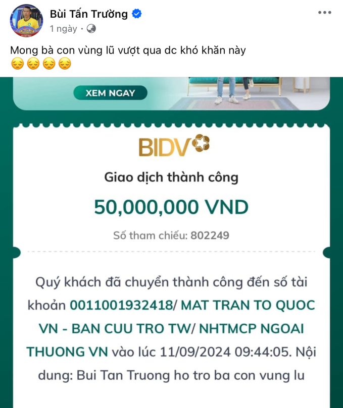 Một tuyển thủ Việt Nam phản ứng vụ KATINAT trích 1.000đ/ly nước ủng hộ vùng lũ: Xin đừng ai trục lợi lúc này- Ảnh 2. Một tuyển thủ Việt Nam phản ứng vụ KATINAT trích 1.000đ/ly nước ủng hộ vùng lũ: Xin đừng ai trục lợi lúc này- Ảnh 2.