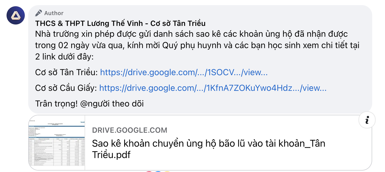 Một ngôi trường nổi tiếng ở Hà Nội ủng hộ đồng bào vùng lũ hơn 1,5 tỷ đồng- Ảnh 2.