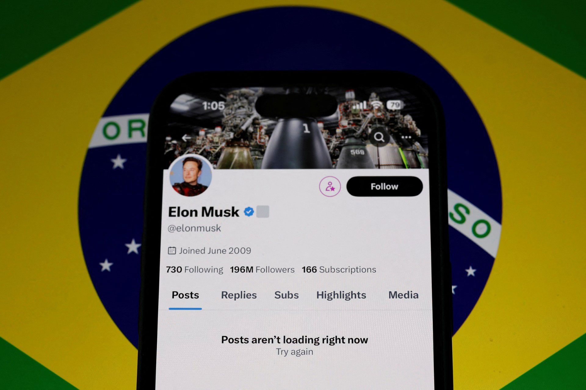 Tài khoản của tỉ phú Elon Musk trên mạng xã hội X bị chặn ở Brazil hôm 31-8. Ảnh: REUTERS Tài khoản của tỉ phú Elon Musk trên mạng xã hội X bị chặn ở Brazil hôm 31-8. Ảnh: REUTERS