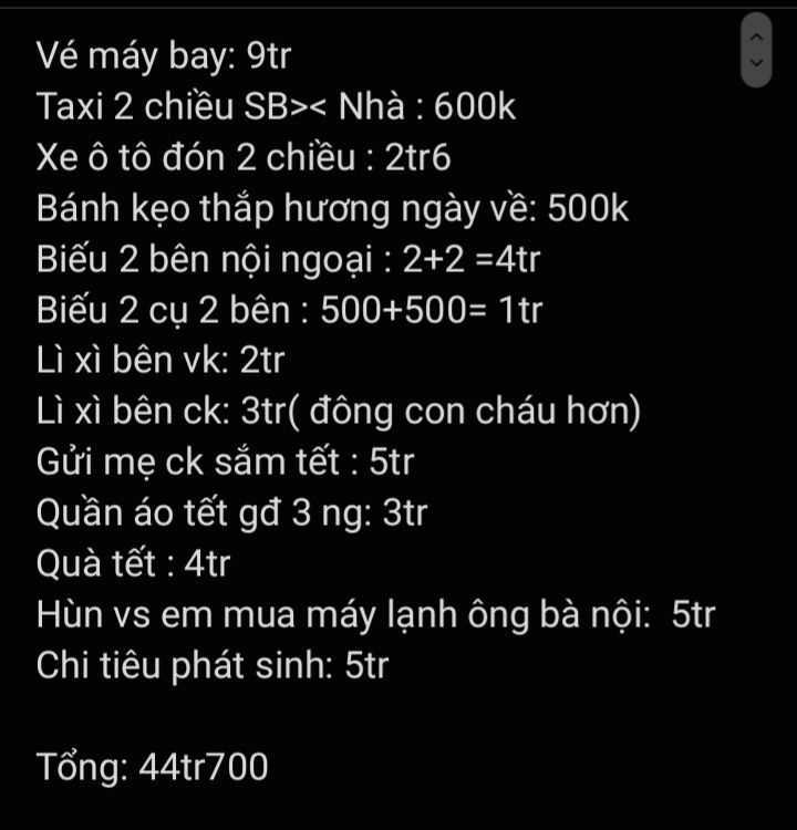 Bức ảnh chụp màn hình của cặp vợ chồng gây sốt MXH: Một tháng Tết tiêu hết sạch tiền tiết kiệm- Ảnh 1.