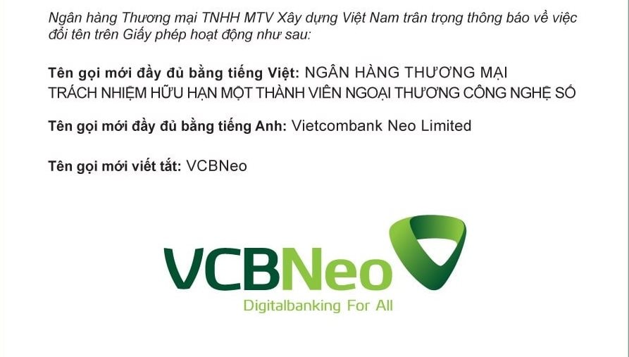 Ngân hàng Xây dựng (CBBank) đổi tên sau khi về với Vietcombank- Ảnh 2.