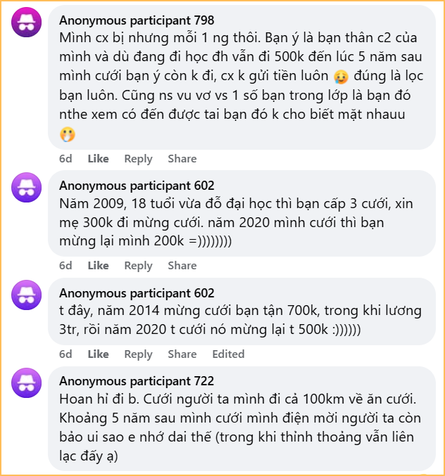 7 năm trước mừng cưới bạn 500k, giờ nhận lại phong bì 300k không biết phải làm sao cho đúng- Ảnh 3.