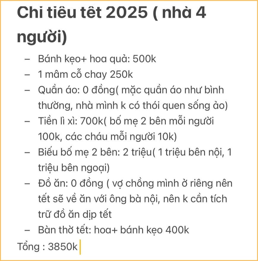 Choáng với những bức ảnh chụp tiền tiêu Tết, có nhà chi đúng 3 khoản, người thưởng 50 triệu vẫn không dư đồng nào- Ảnh 1.