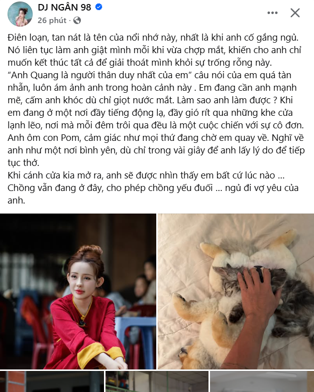 Dòng trạng thái mới nhất đăng vào lúc nửa đêm trên trang Facebook của Ngân 98 sau khi bị bắt- Ảnh 1. Dòng trạng thái mới nhất đăng vào lúc nửa đêm trên trang Facebook của Ngân 98 sau khi bị bắt- Ảnh 1.