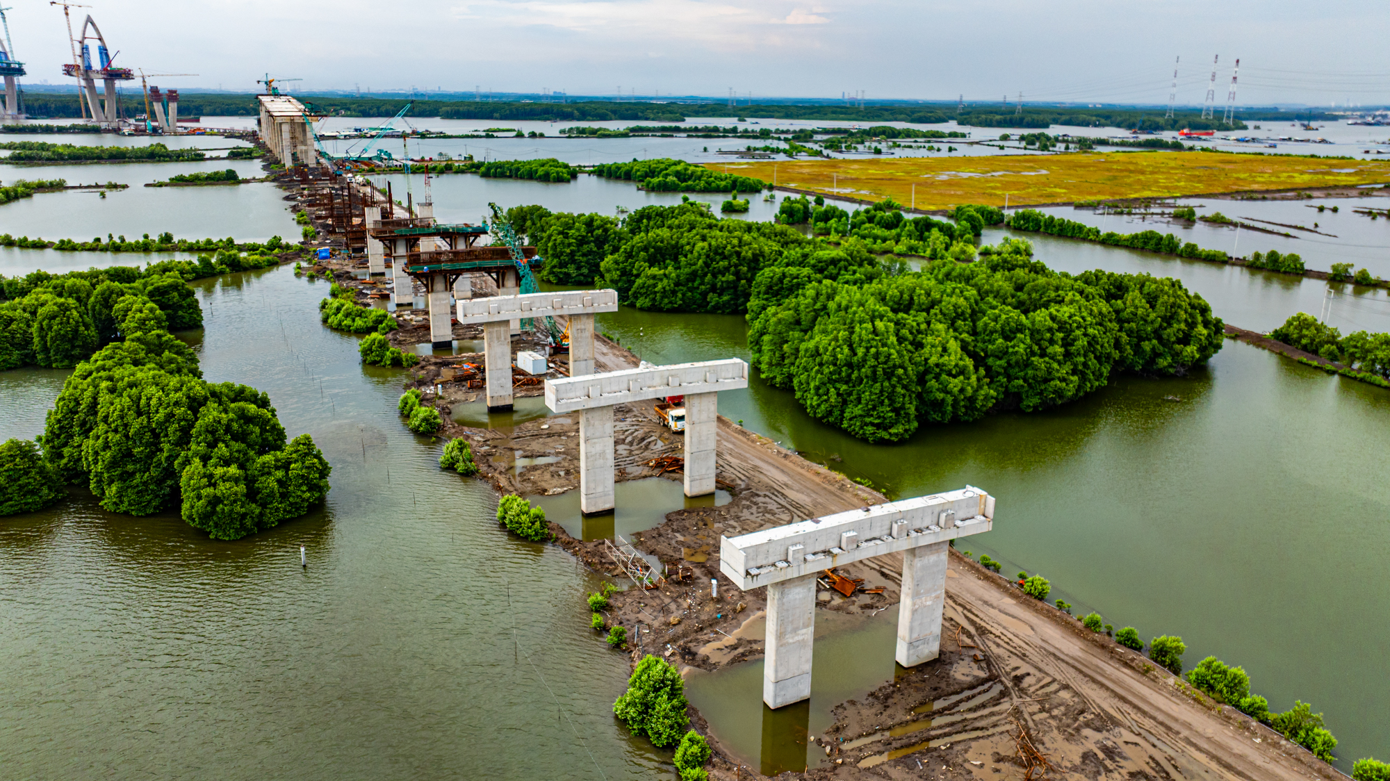 Toàn cảnh cầu 5.000 tỷ đang thành hình, kết nối điểm nóng bất động sản với cụm cảng lớn thứ 2 Việt Nam- Ảnh 5. Toàn cảnh cầu 5.000 tỷ đang thành hình, kết nối điểm nóng bất động sản với cụm cảng lớn thứ 2 Việt Nam- Ảnh 5.