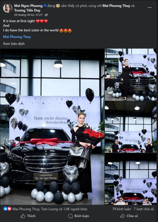 Sự hào phóng của Mai Phương Thúy dành cho người thân- Ảnh 1. Sự hào phóng của Mai Phương Thúy dành cho người thân- Ảnh 1.